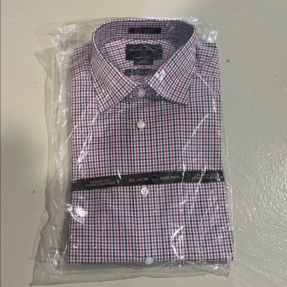NEW Black brown long sleeve button down